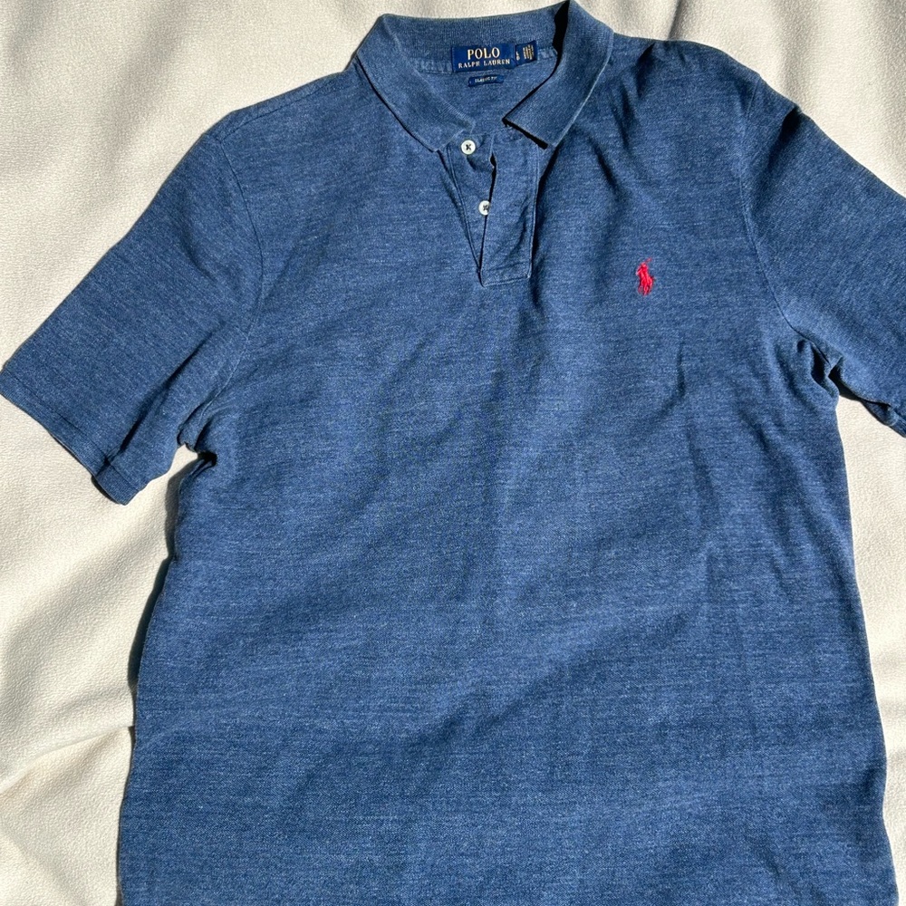 Ralph Lauren Blue Polo Shirt Classic Cotton